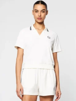 Atri Velour Polo- Gardenia