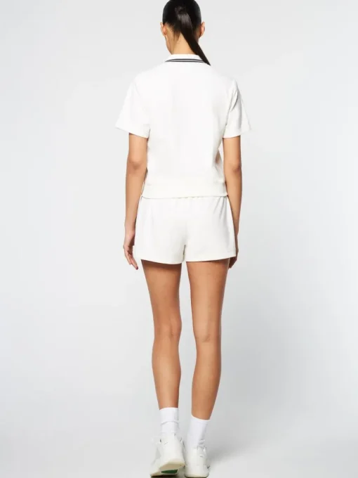 Atri Velour Polo- Gardenia