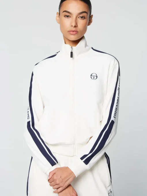 Atri Velour Track Jacket- Gardenia
