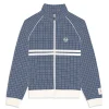 Dallas Houndstooth Track Jacket- Maritime Blue