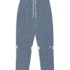Dallas Houndstooth Track Pant- Maritime Blue