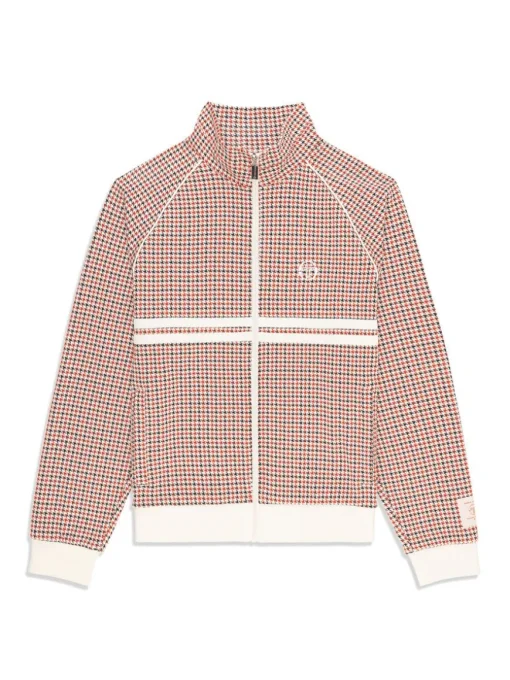 Dallas Houndstooth Track Jacket- Poinciana