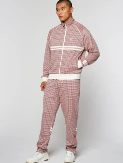 Dallas Houndstooth Track Jacket- Poinciana