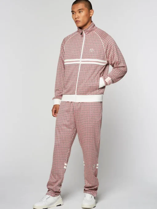 Dallas Houndstooth Track Jacket- Poinciana