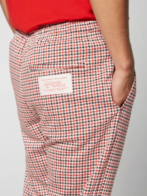 Dallas Houndstooth Track Pant- Poinciana