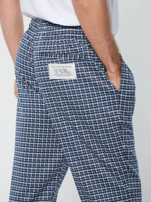 Dallas Houndstooth Track Pant- Maritime Blue
