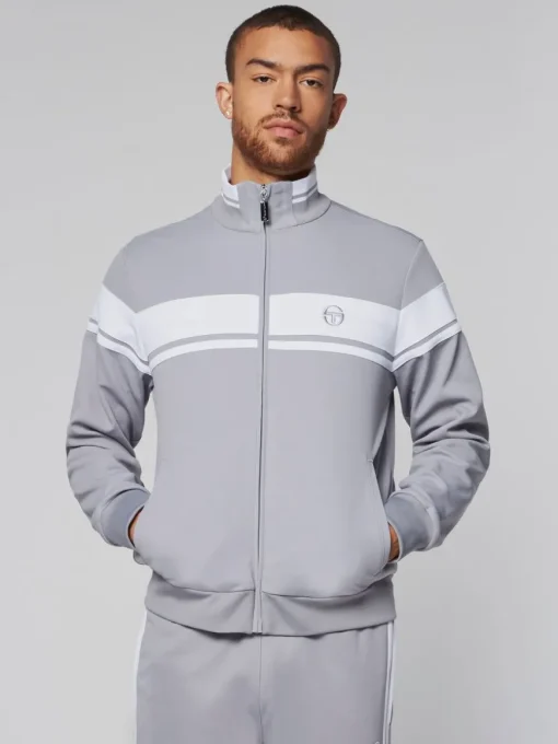 Damarindo Track Jacket- Sleet/ White