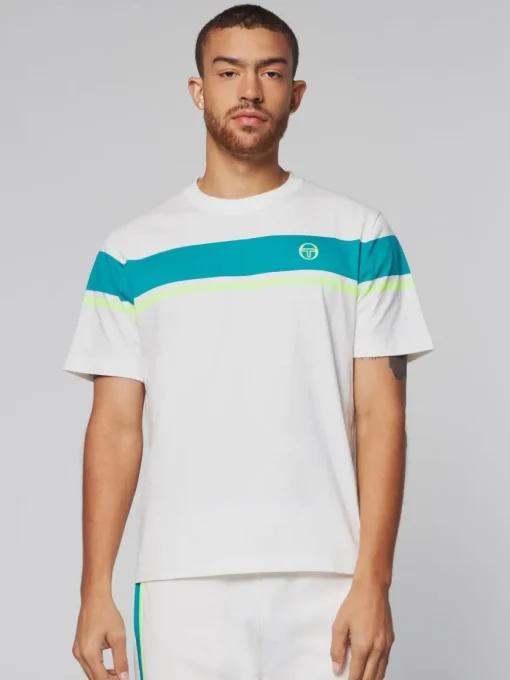 Damarindo T-Shirt- Gardenia/ Blue Grass