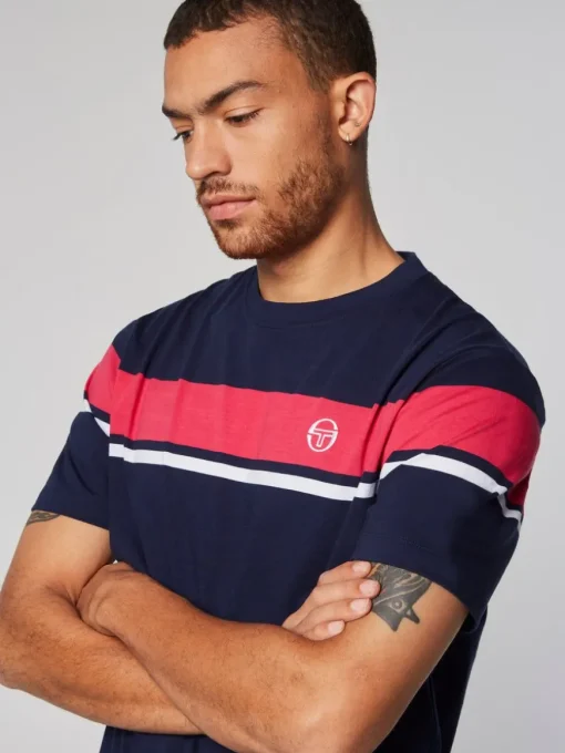 Damarindo T-Shirt- Maritime Blue/ Rasberry