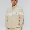 Damarindo Velour Track Jacket- Cement/ Gardenia
