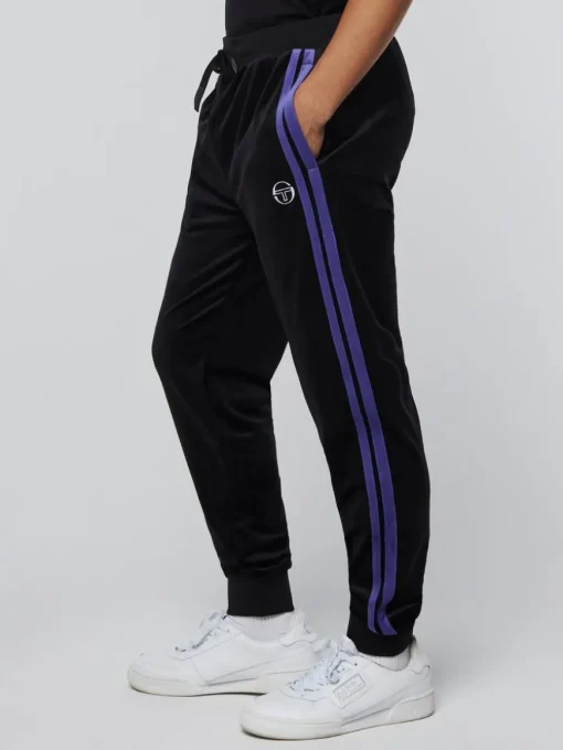 Damarindo Velour Track Pant-Black/ Liberty