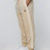 Damarindo Velour Track Pant-Cement/ Gardenia