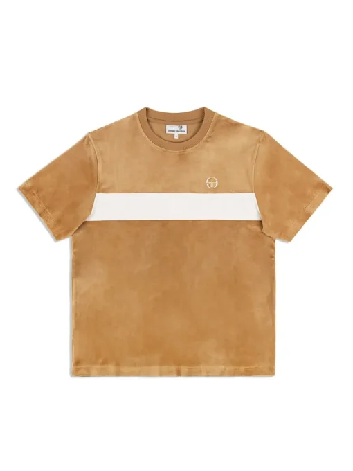 Debossed Damarindo Velour T-Shirt- Meerkat