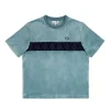 Debossed Damarindo Velour T-Shirt- Larkspur