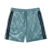 Debossed Damarindo Velour Short- Larkspur