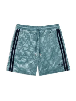 Debossed Damarindo Velour Short- Larkspur