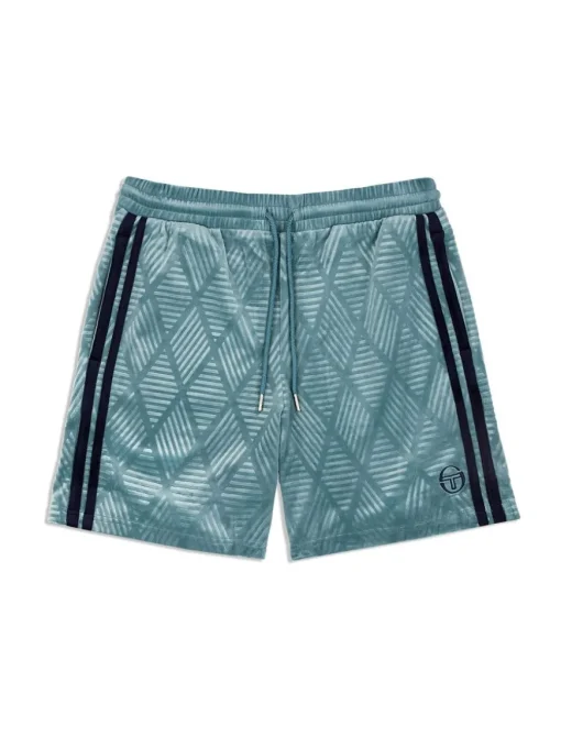 Debossed Damarindo Velour Short- Larkspur