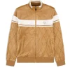 Debossed Damarindo Velour Track Jacket- Meerkat