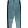 Debossed Damarindo Velour Track Pant- Larkspur
