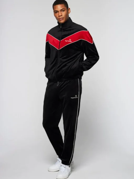 Gallone Velour Track Jacket- Black Beauty
