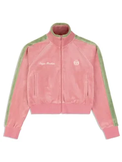 Miss Carlotta Velour Track Jacket- Wild Rose