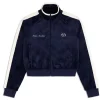 Miss Carlotta Velour Track Jacket- Maritime Blue