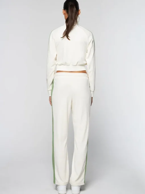 Miss Carlotta Velour Track Jacket- Gardenia