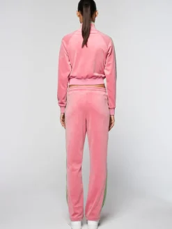 Miss Carlotta Velour Track Jacket- Wild Rose