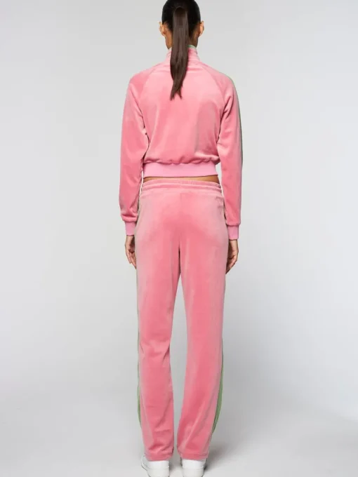 Miss Carlotta Velour Track Jacket- Wild Rose