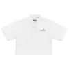 Monogram Jacquard Cropped Polo- Gardenia