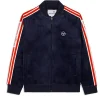 Pereto Velour Track Jacket- Maritime Blue
