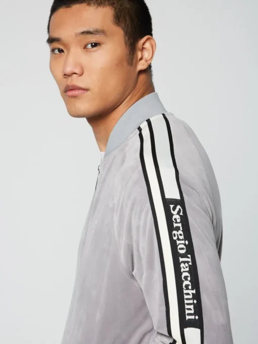 Pereto Velour Track Jacket- Sleet