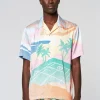 Riviera Camp Shirt- Deep Mint/ Multi