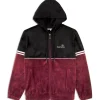Scopeto Full-Zip Velour Hoodie- Black Beauty/ Mauve Wine