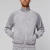 Sovana Velour Track Jacket- Sleet