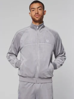 Sovana Velour Track Jacket- Sleet