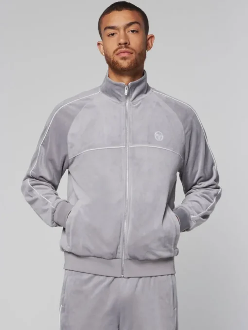 Sovana Velour Track Jacket- Sleet
