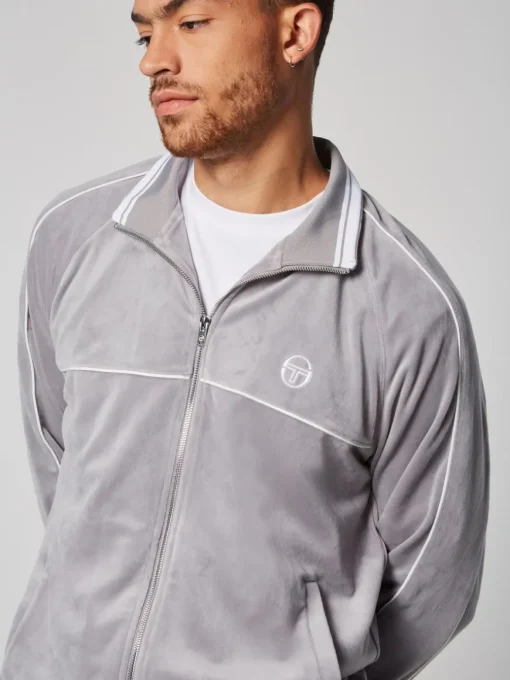 Sovana Velour Track Jacket- Sleet