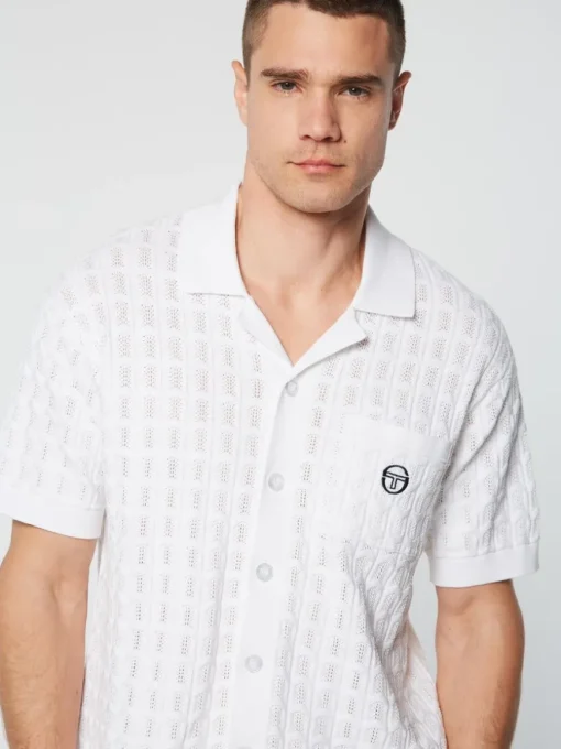 Ulivo Crochet Shirt- Brilliant White