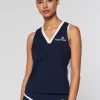 Women'S Vigentino Tennis V-Neck Tank Top- Maritime Blue