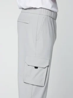 Woven Cargo Jogger Pants- Heather Grey