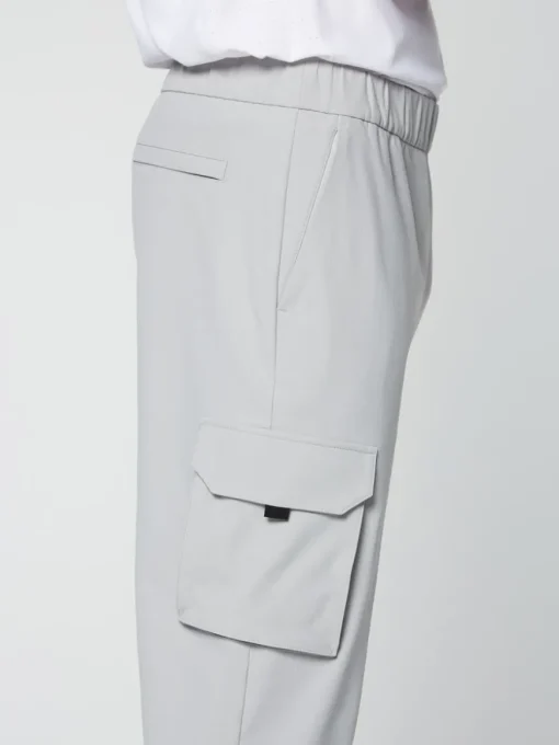 Woven Cargo Jogger Pants- Heather Grey